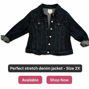 Torrid Dark Wash Stretch Denim Jacket | Size 2 (2X)